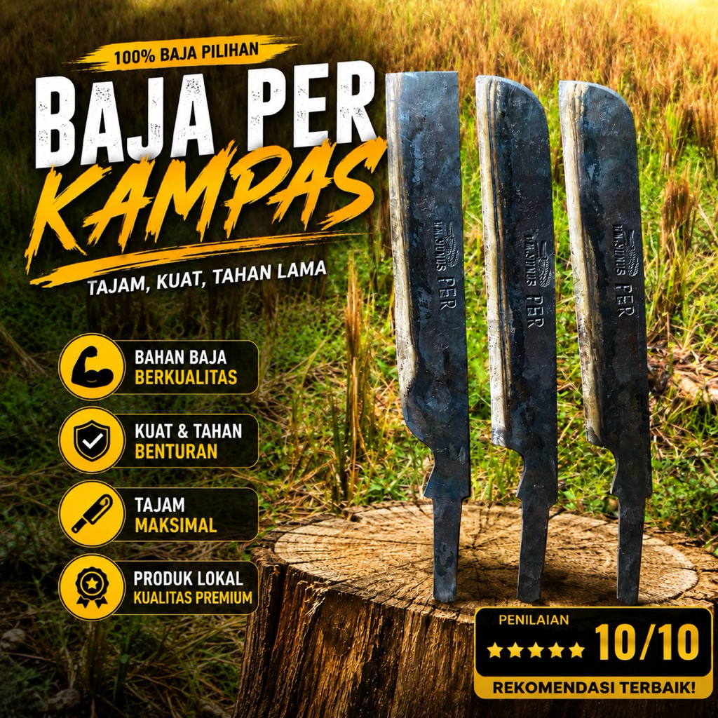 Mato Pisau Kebun Pagar Alam - Baja Per Kampas 27 cm