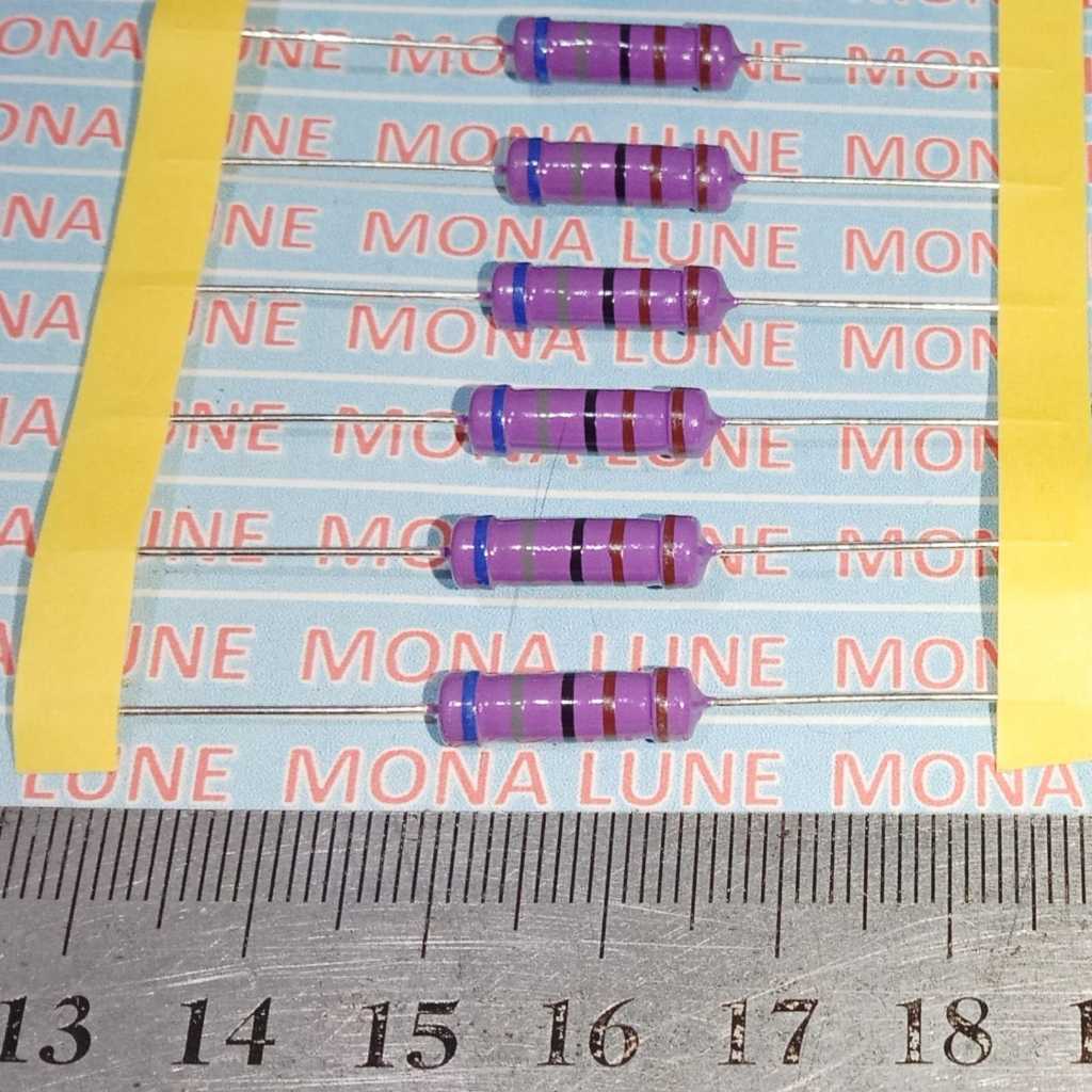 5PCS UNGU 6K8  2W 1% METAL FILM KAKI TEMBAGA resistor 6.8k  2watt  6,8 kilo ohm 2 w 2 watt 1 persen 