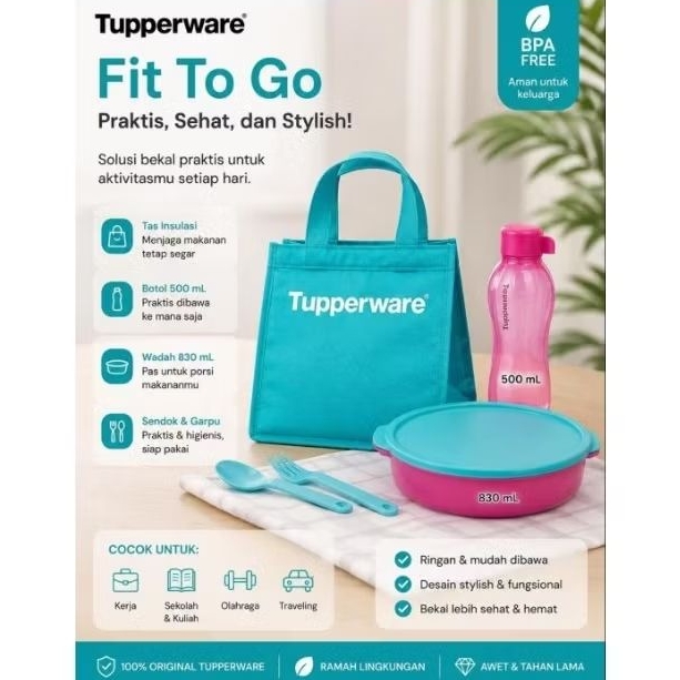 lunch set fit to go tupperware