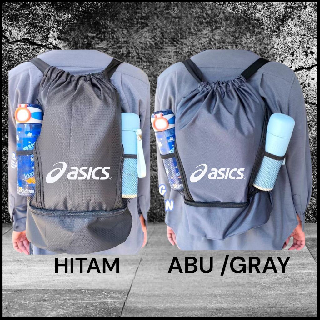 Tas ransel serut pria wanita  asics string bag  multifungsi terlaris