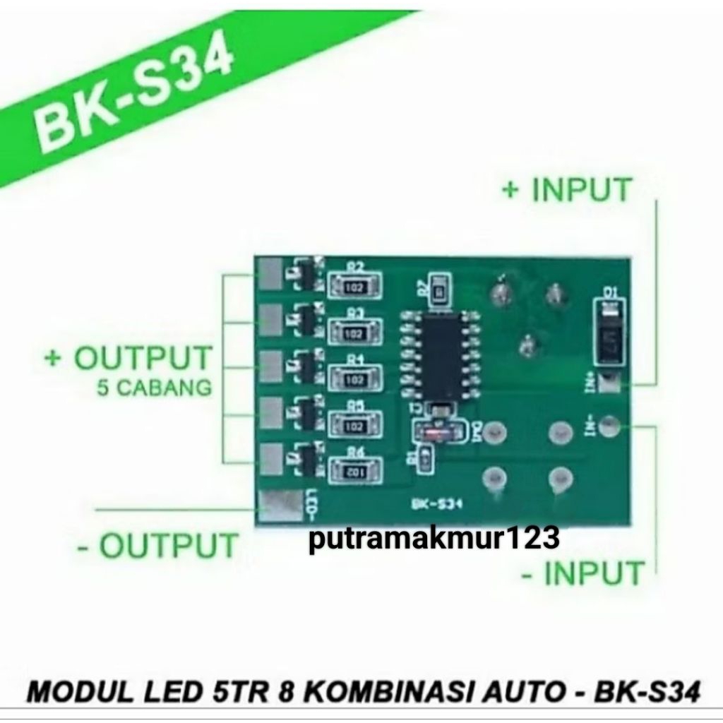 Modul Led Running BK-S34 8 Mode Otomatis / Modul Led 5TR 8 Kombinasi