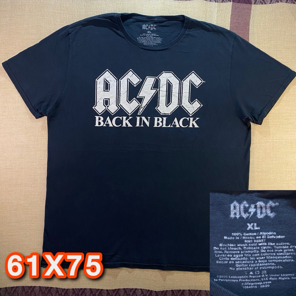 Kaos AC/DC Back in Black Original Licensed Merch Size XL Second