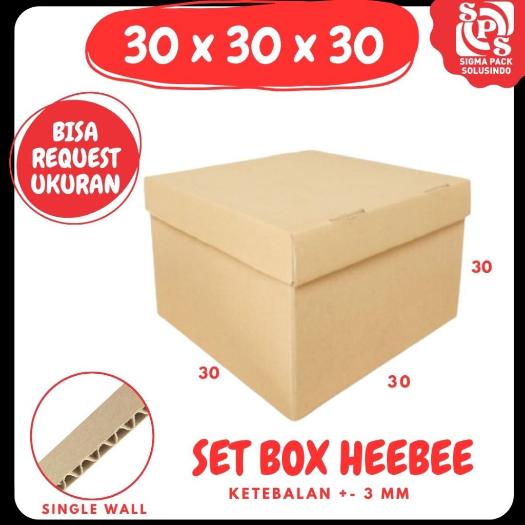 Kardus kado 30x30x30/30x30x20/30x30x15/30x30x10 Set box Hee Bee /Kardus boneka seserahan Kado Packin