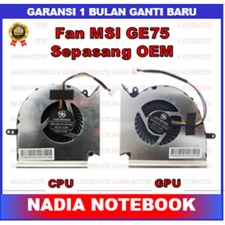 Fan MSI GE75 GP75 GL75 MS-16P1 GE75 GP75 GL75 WE75 PAIR OEM