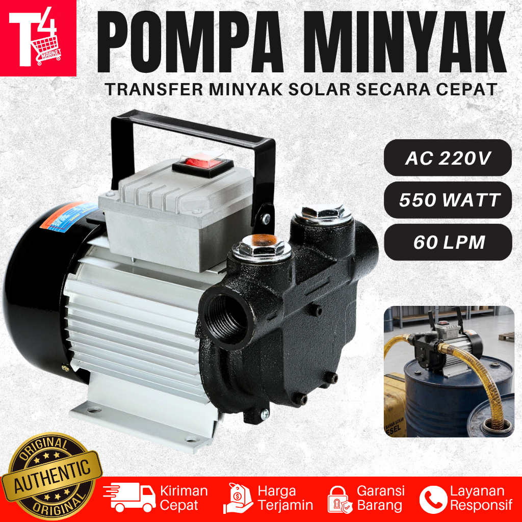 Pompa Minyak Solar AC 220V Pompa Sedot Minyak Oli Solar 550W Fuel Transfer Pump Pompa Solar Listrik
