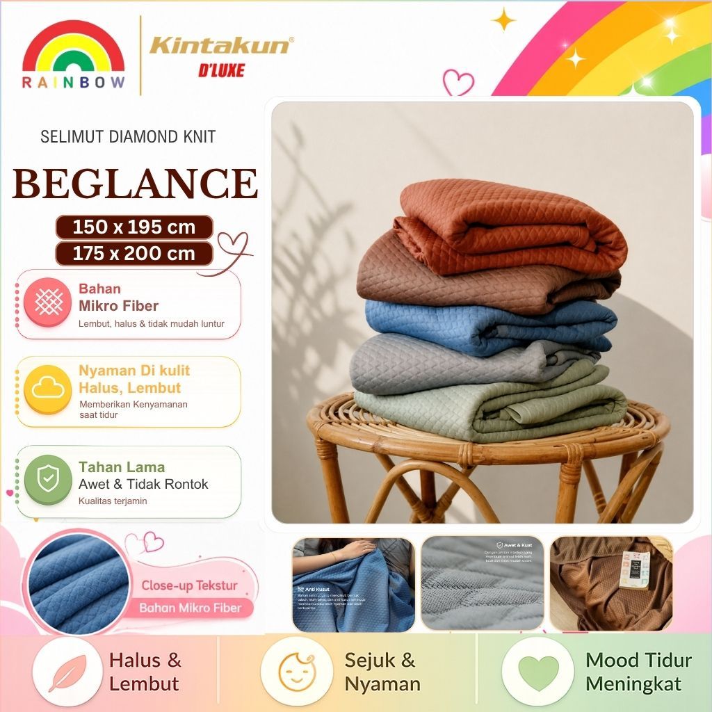 Kintakun Beglance - Selimut Diamond Knit Blanket Premium (150x175 / 175x200) Terlaris pilihan