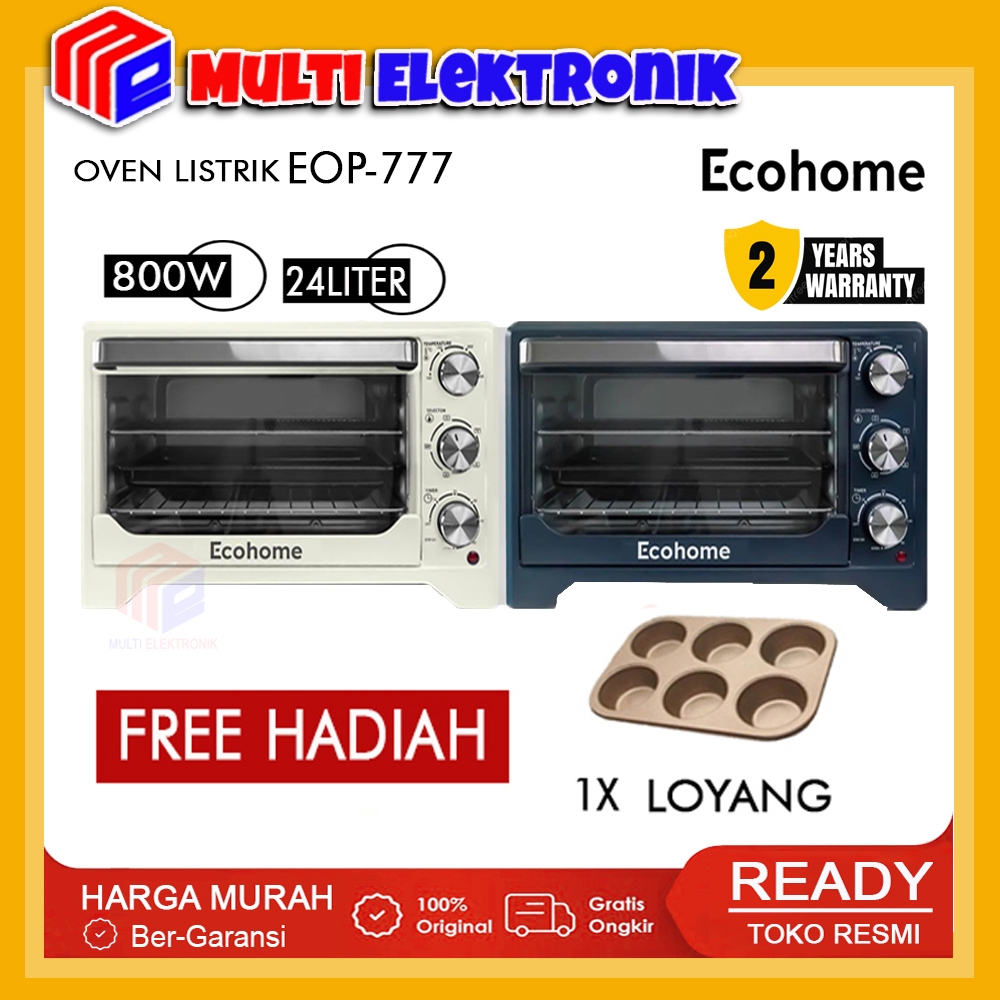 Ecohome Oven Listrik Platinum EOP-777 Kapasitas 24 Liter Low Watt