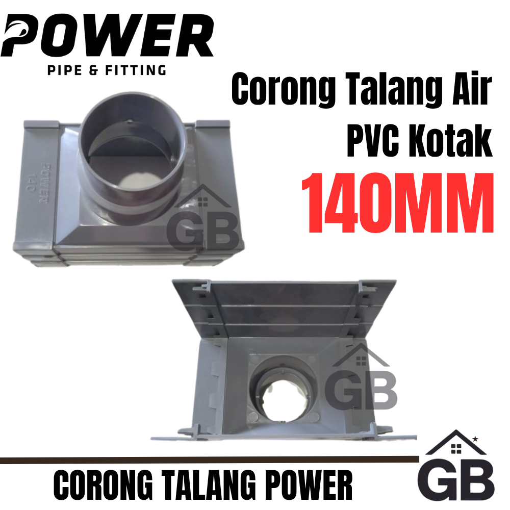 Power Corong Talang PVC 140mm || Corong Talang Tahan Lama, Tahan Sinar Matahari, Warna Abu-Abu