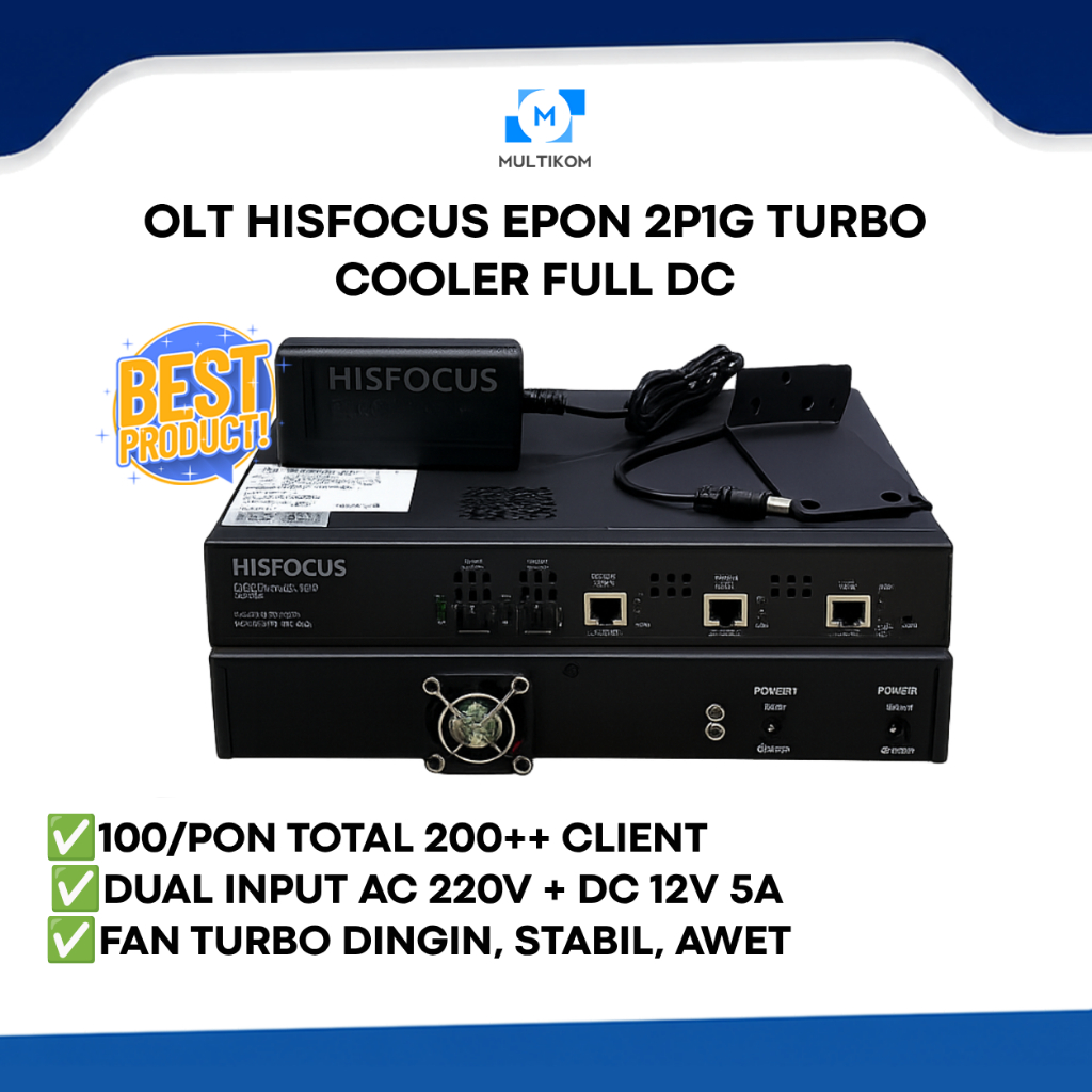 OLT HISFOCUS EPON 2P1G TURBO COOLER FULL DC POSTEL