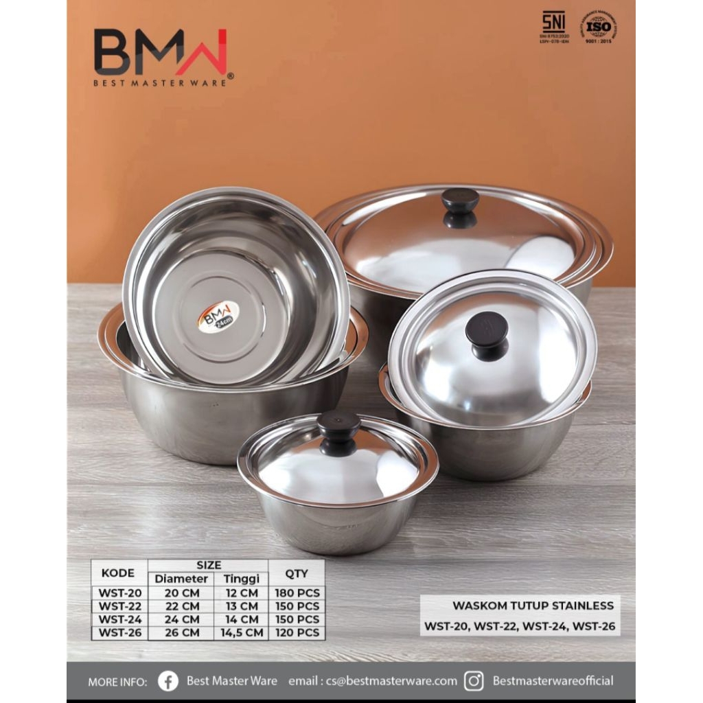 BASKOM TUTUP STAINLESS BMW