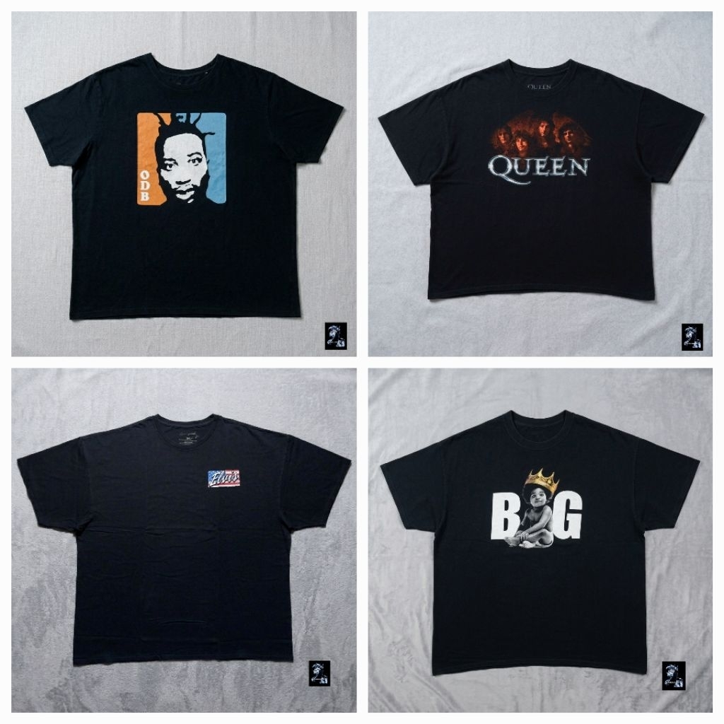 Kaos Band Rap Tee Movie ODB/Elvs/Biggie Small Atasan Casual Limited Warna Hitam Lengan Pendek Pria W