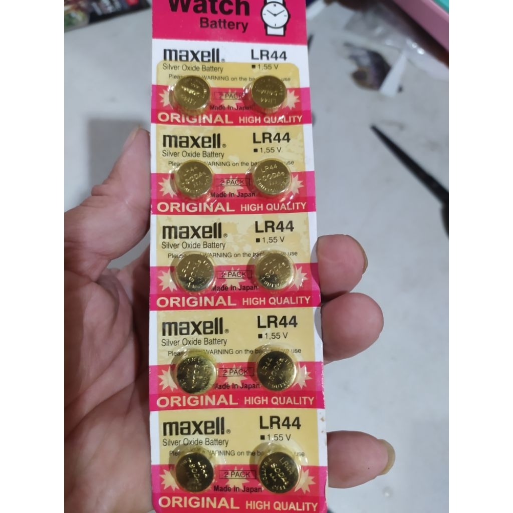 Batere Baterai LR44 Maxell Japan buat Jam Kalkulator Stopwatch bkn ABC Alkaline Eveready