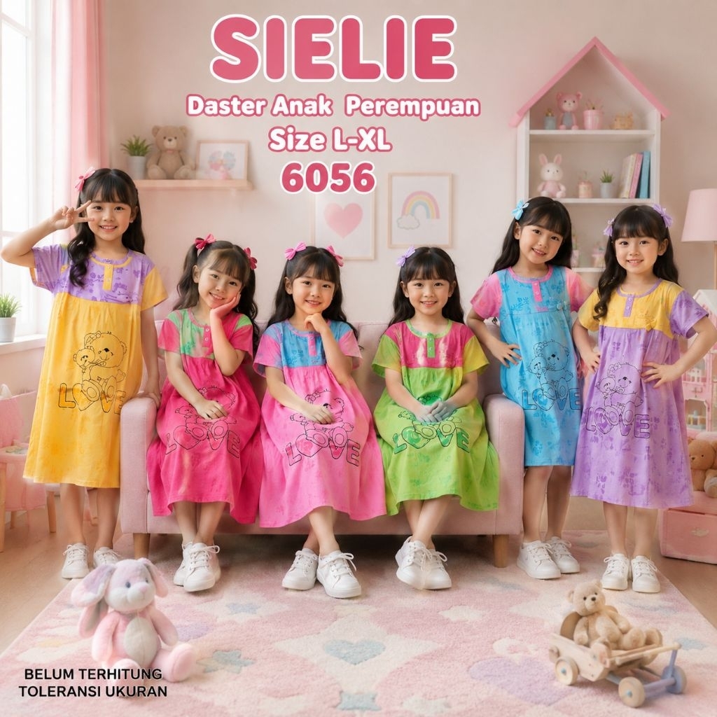SIELIE Daster Dress Anak Size S - M - L - XL Perempuan Kaos