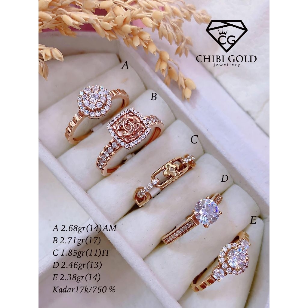 CHIBI GOLD - Cincin emas 750 kadar 17K - chibi gold jawellery