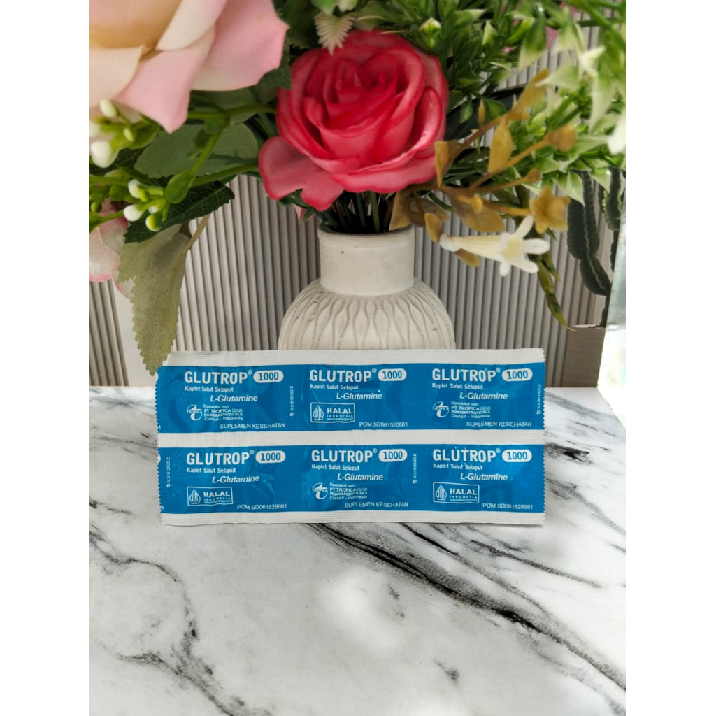 Glutrop 1000 mg Box isi 30 tablet & strip isi 6 tablet