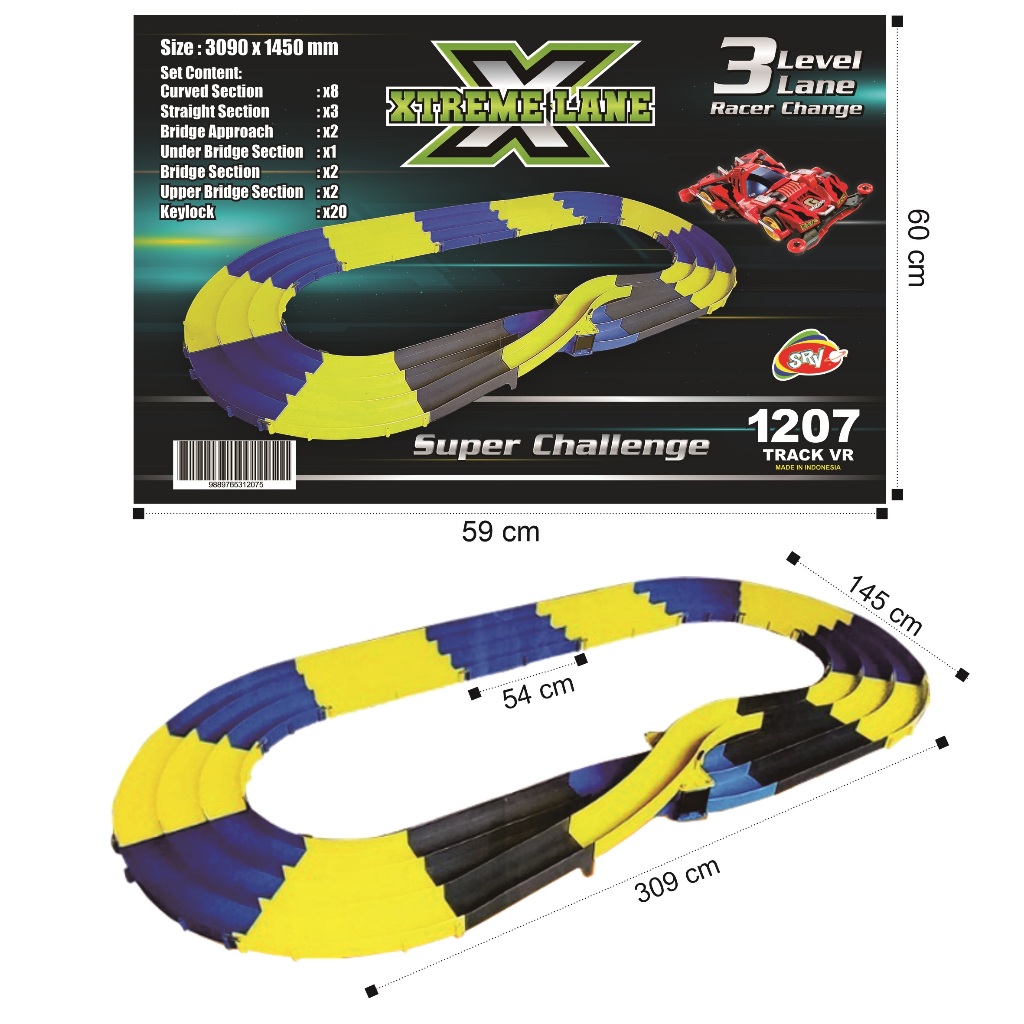 JALUR TAMIYA 3 STANDART 1207 TAMIYA CIRCUIT 3 JALUR KUAT REL TAMIYA VR SIRKUIT TAMIYA Murah 3Way