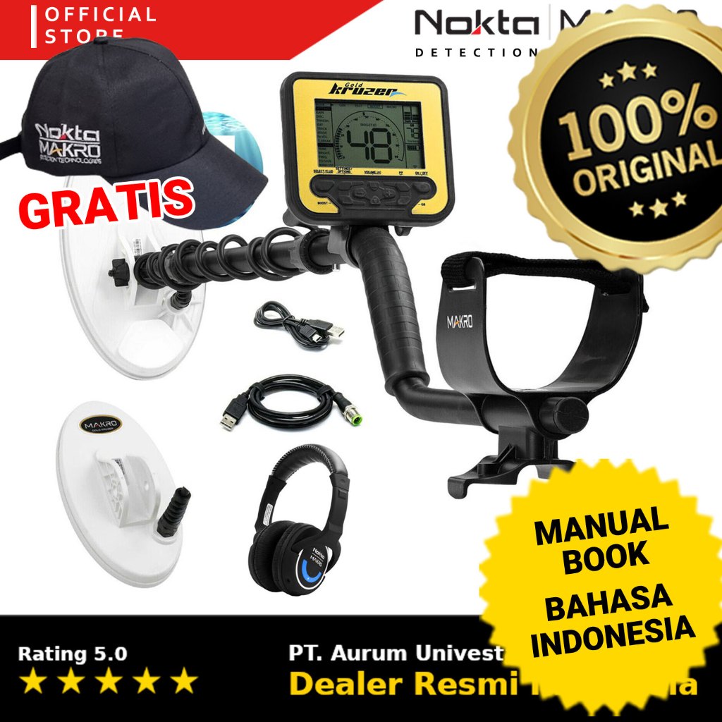 Metal Detektor Nokta Makro Gold Kruzer Metal Detector Gold Kruzer Tahan Air Alat Pencari Bijih Emas 