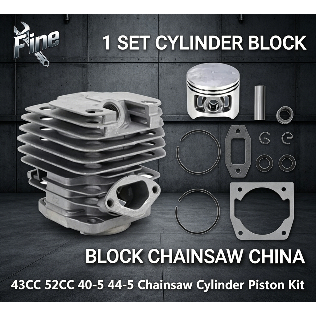 Cylinder Block Assy Komplit Blok Chainsaw 58cc+paking kop diameter 45.2mm Chainsaw komplit