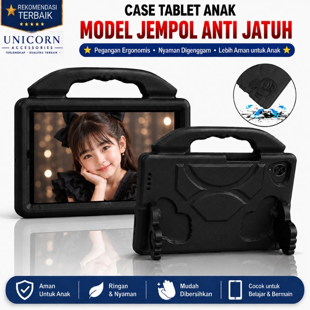 Olike EduTab E1 | 8 inch 2021 Case Tablet Anak Casing tab Standing Jempol Softcase Thumb Kids Lucu