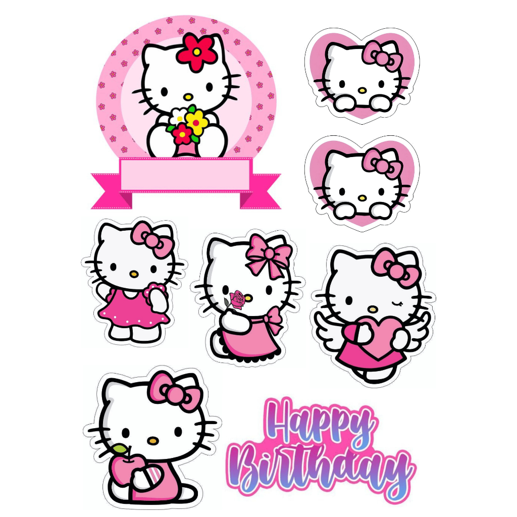 P2 TOPPER HELLO KITTY EKONOMIS,FREE CUSTOM NAMA,TOPPER MURAH BAGUS