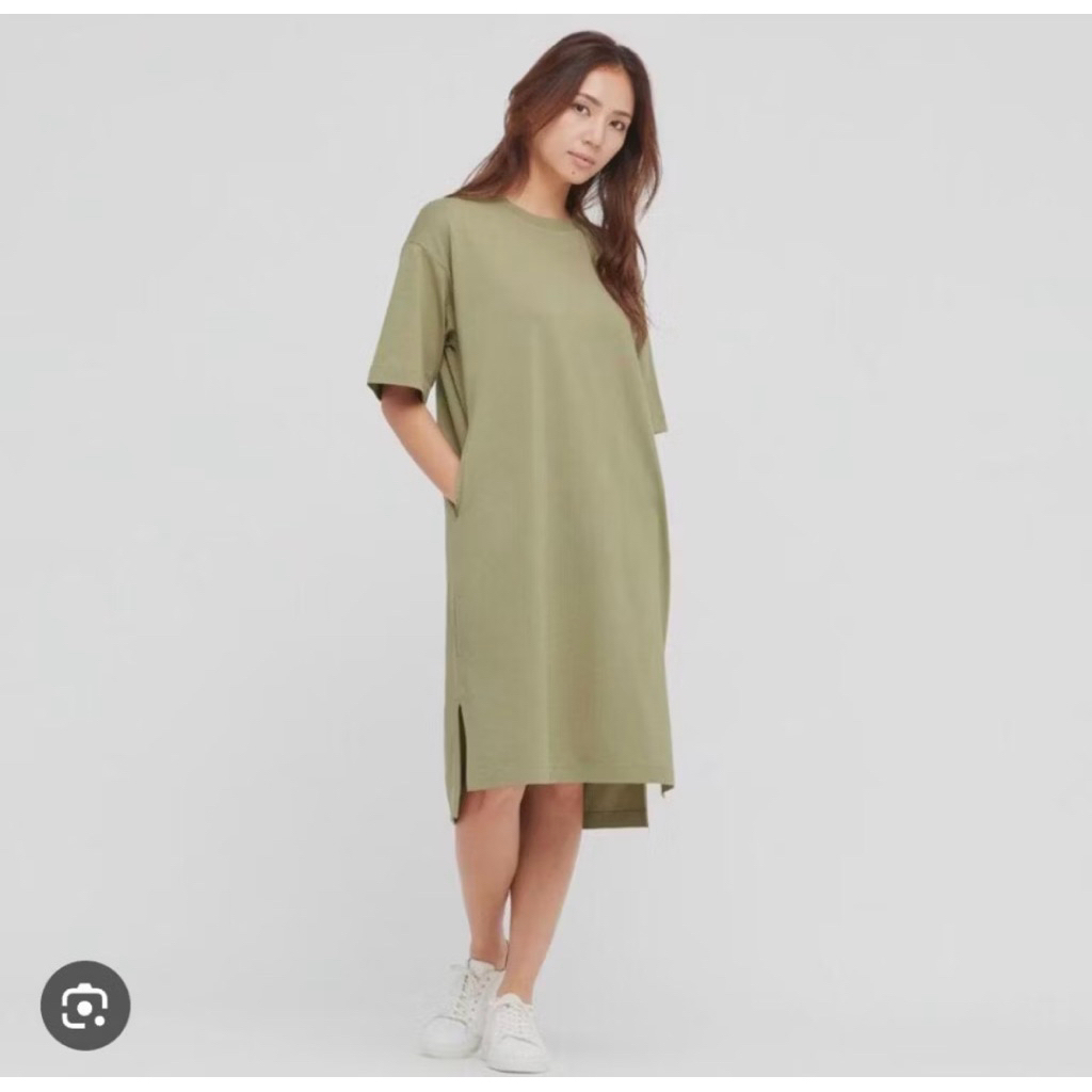 Dress Kaos Uniqlo - Sage Green