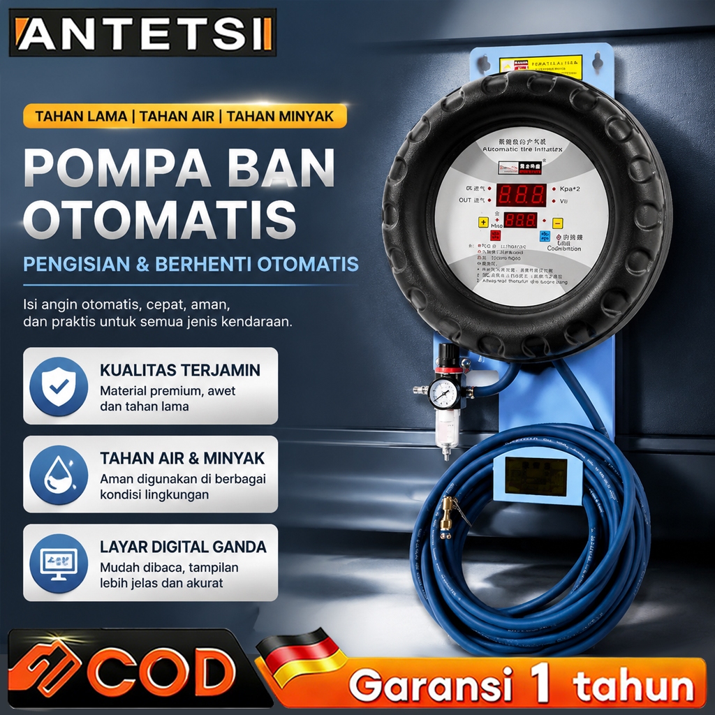Automatic Tire Inflator/ Pompa Isi Angin Ban Motor Mobil Elektrik Pompa Angin Listrik Isi Ban Pompa 