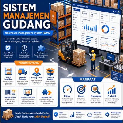 Sistem Warehouse Management System WMS RFID Handheld Aplikasi Gudang