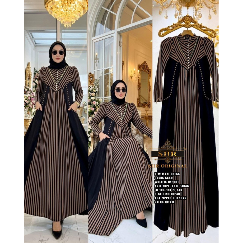 SHR DRESS GARIS PREMIUM ORI BY SHR