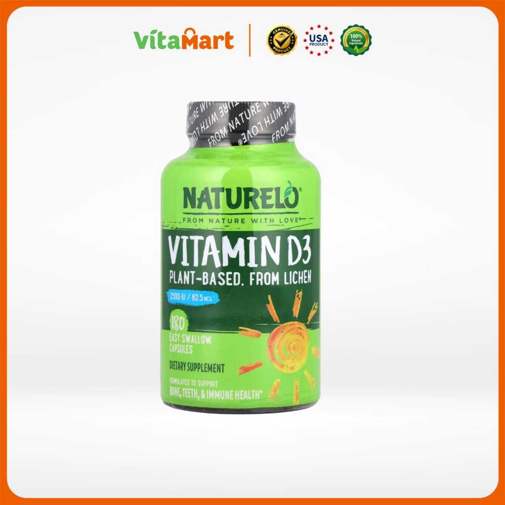 Naturelo Vitamin D3 2500IU 180 Capsules  USA