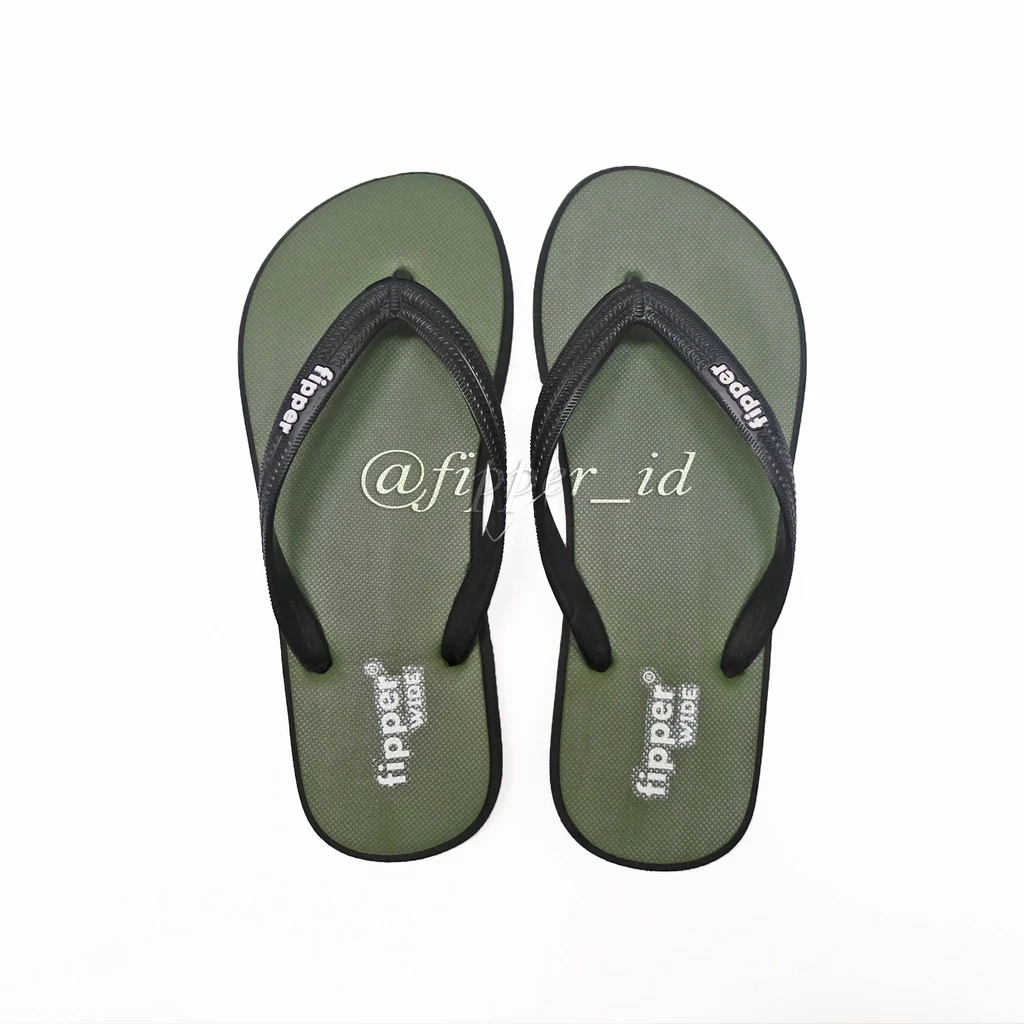 Fipper - Wide Green Army  Black  Black
