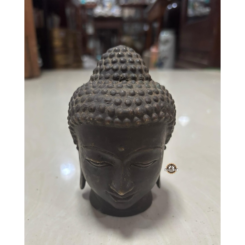 Patung " KEPALA BUDHA "  perunggu kuno