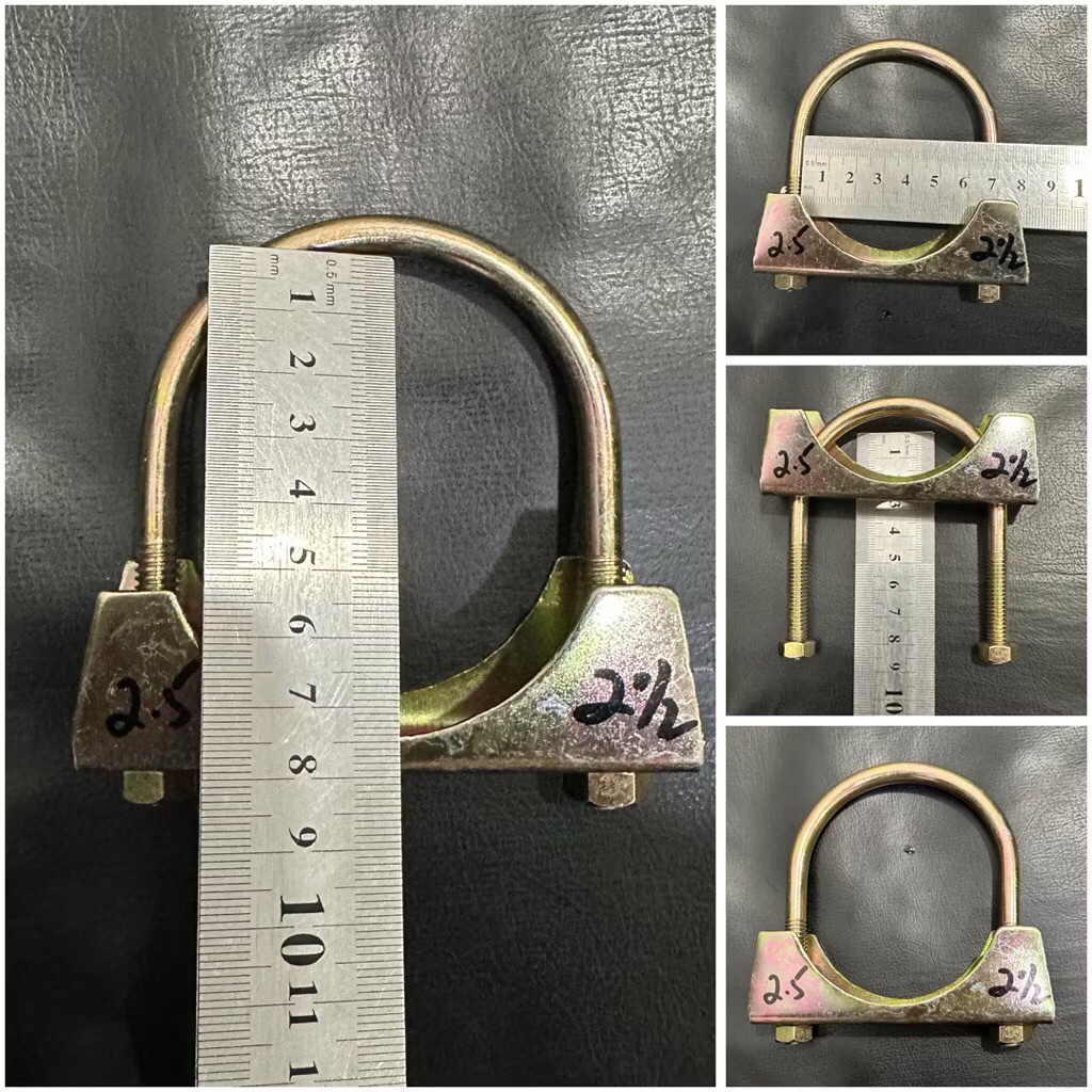 2-1/2”inchi klem knalpot 21/2" u bolt 2.5” inci ( 6,5cm x 7.5cm ) klem pipa ex haust clamp klem besi