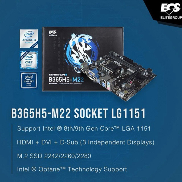 MOTHERBOARD ECS B365 INTEL GEN 8 GEN 9 LGA 1151