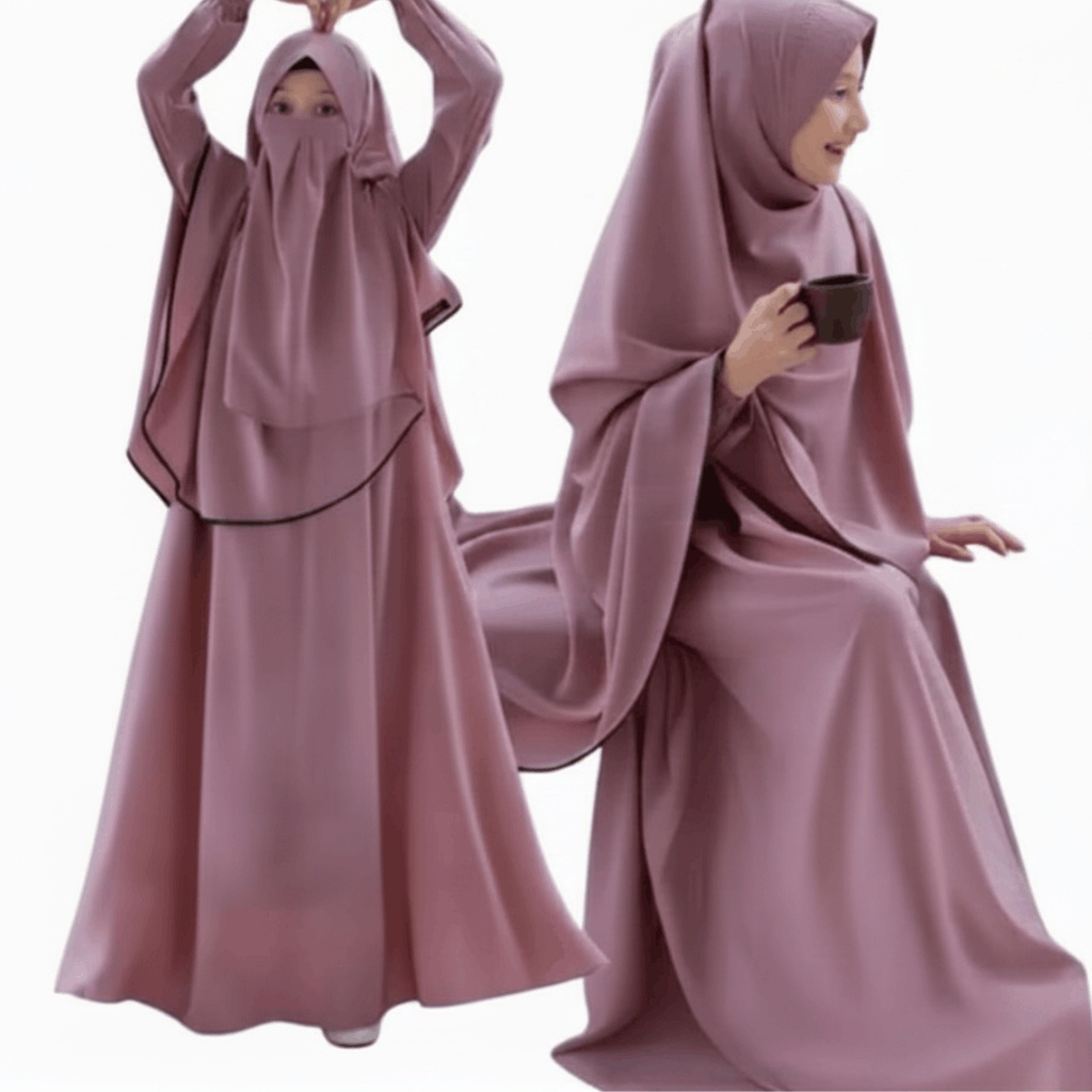 SHOFIYA KIDS SYARI Gamis Anak Set Khimar Besar Cadar Premium Wolfis Original Baju Muslim Anak Peremp