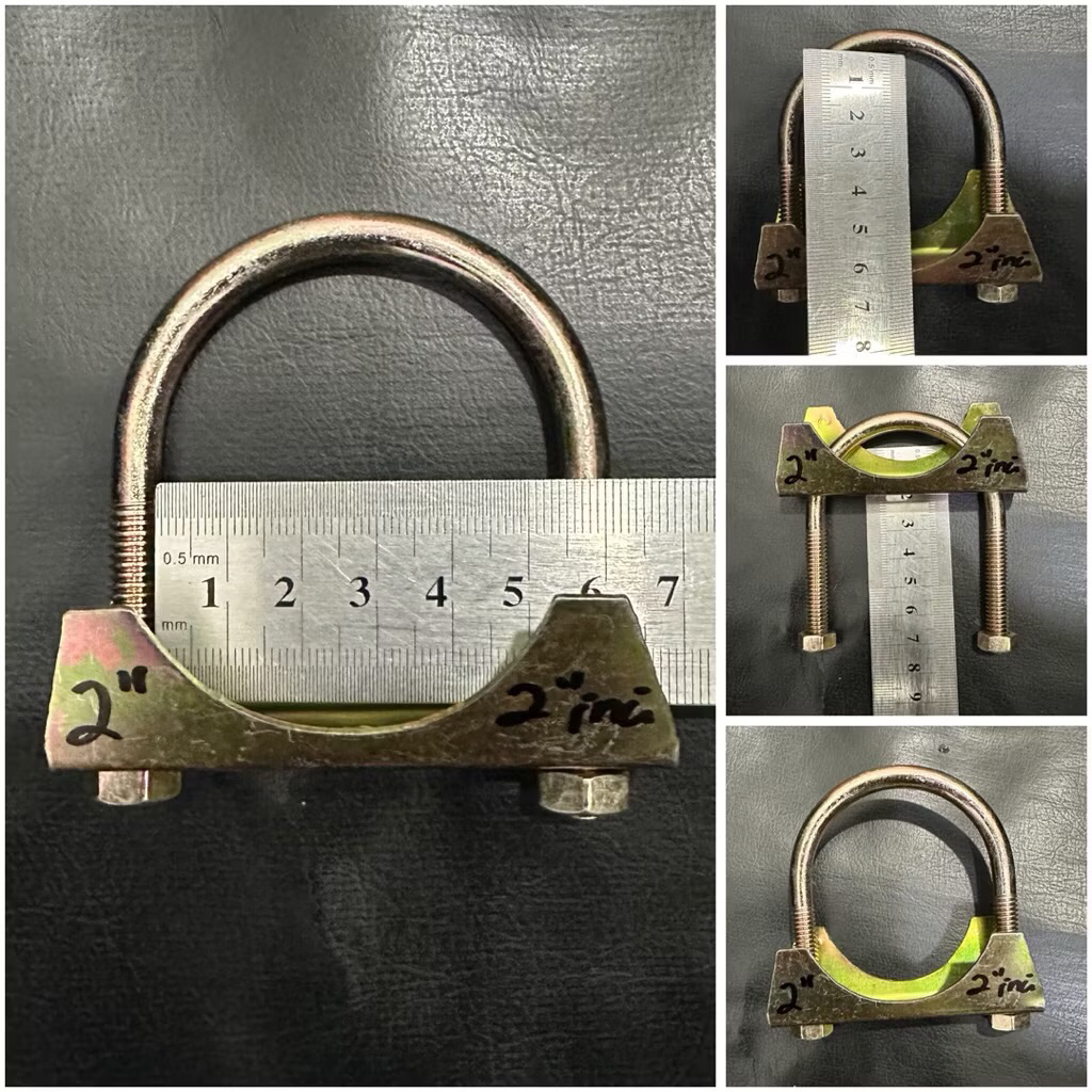 2”inchi klem knalpot 2" u bolt 2 inci ( 5,5cm x 6cm ) klem pipa ex haust clamp klem besi 2" inchi kl