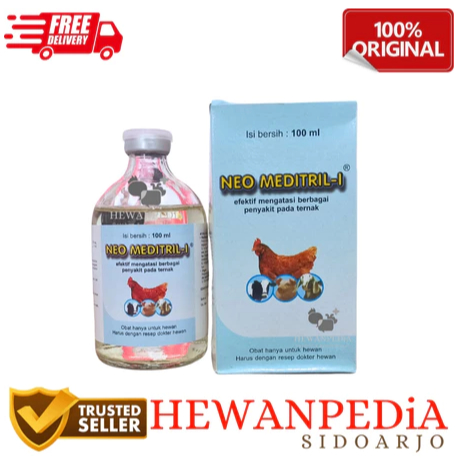 NEO MEDITRIL INJEK 100 ml INJEKSI Hewanpedia - Obat Antibiotik Sapi Kambing Unggas Hewan
