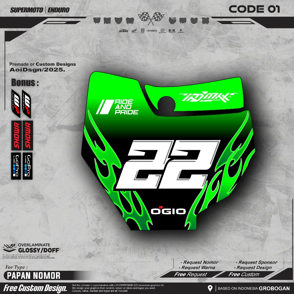 (COD) STICKER Papan Nomor KTM 85 - Sticker KTM 85 di Cutting Rapi Bisa Custom