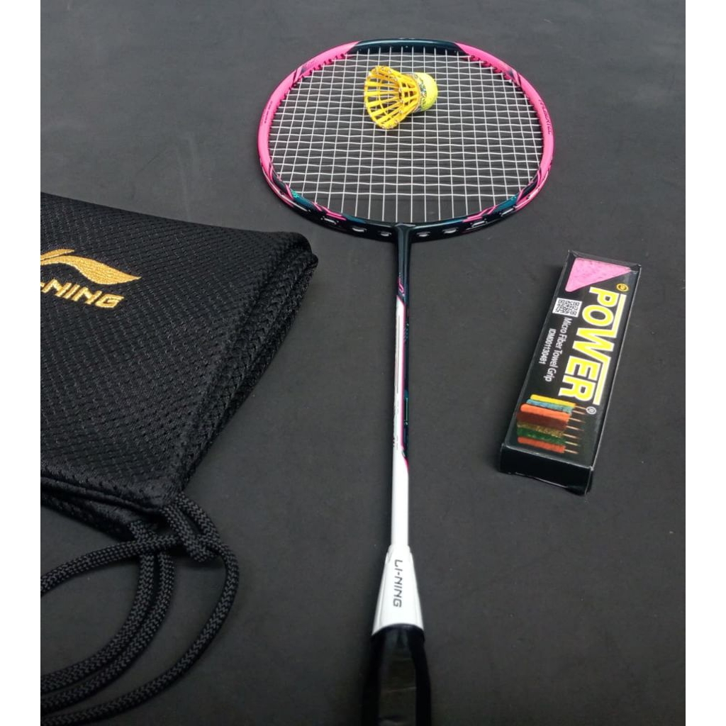 Raket badminton bekas second original lining halbertec motor pro (4uG5)