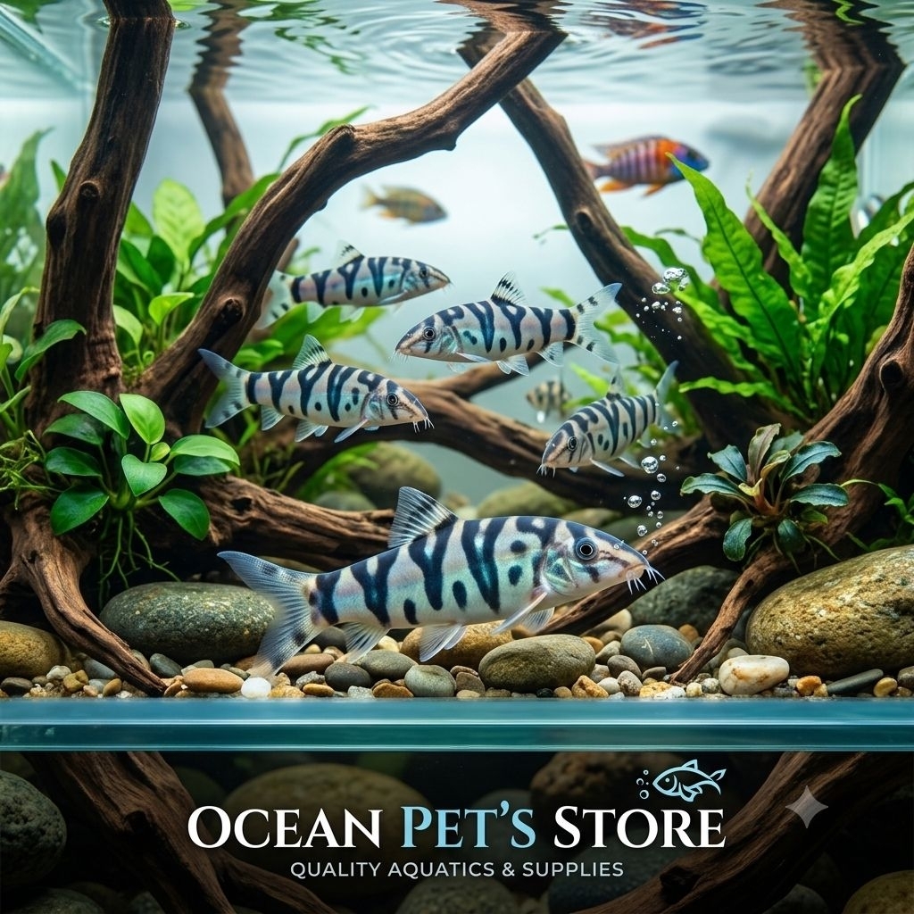 ikan botia India botia zebra ikan pemakan lumut dan pembersih sisa pakan dasar aquarium aquascape