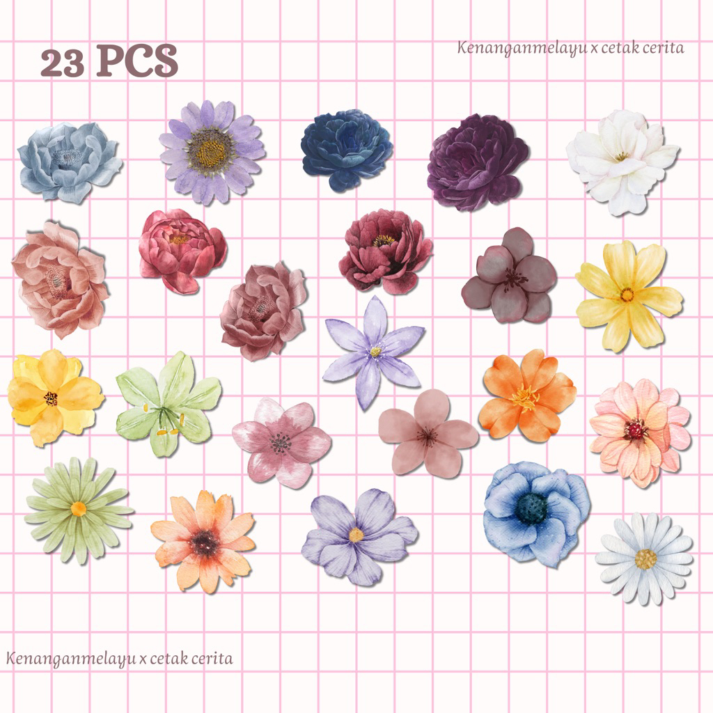 stiker aesthetic | stiker bunga aesthetic | stiker bunga | stiker scrapbook aesthetic | stiker journ
