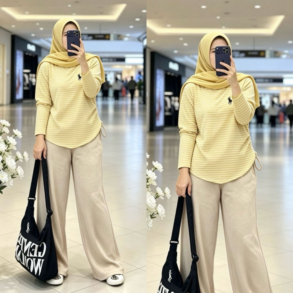 Set Kulot Amira / One Set Celana Kulot Knit / COD