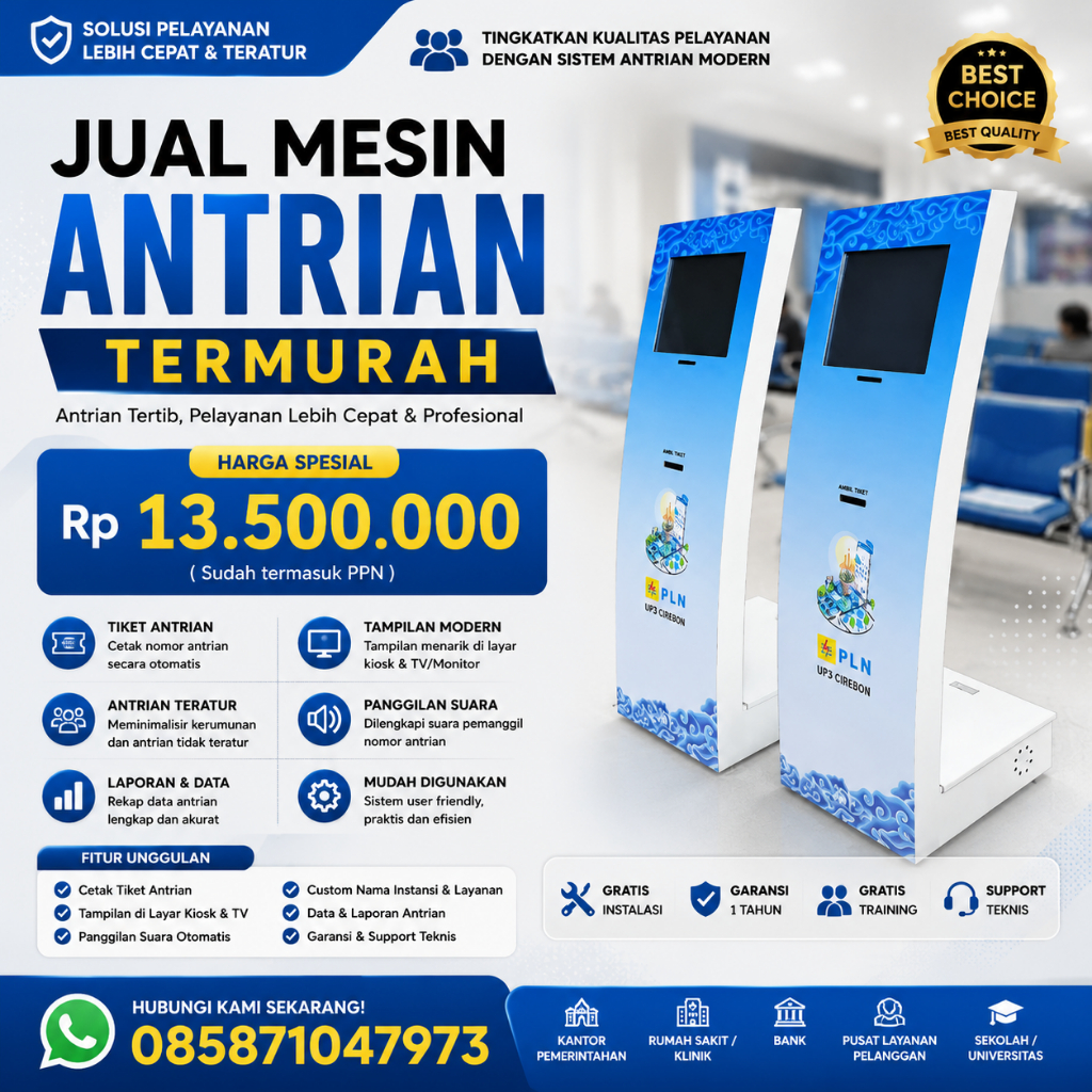 Mesin Antrian KIOSK / Mesin Antrean / Mesin Antri