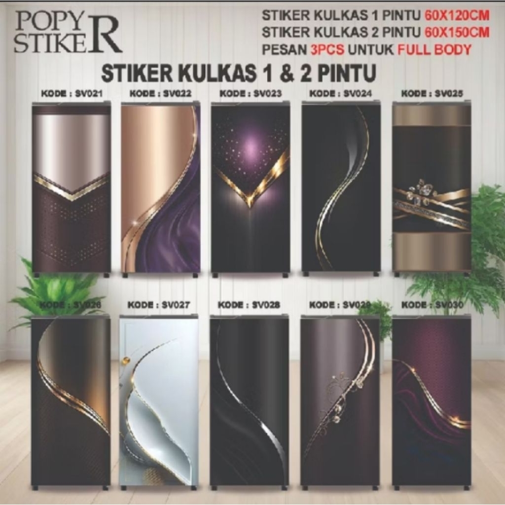 STIKER KULKAS 1 PINTU & STIKER KULKAS 2 PINTU