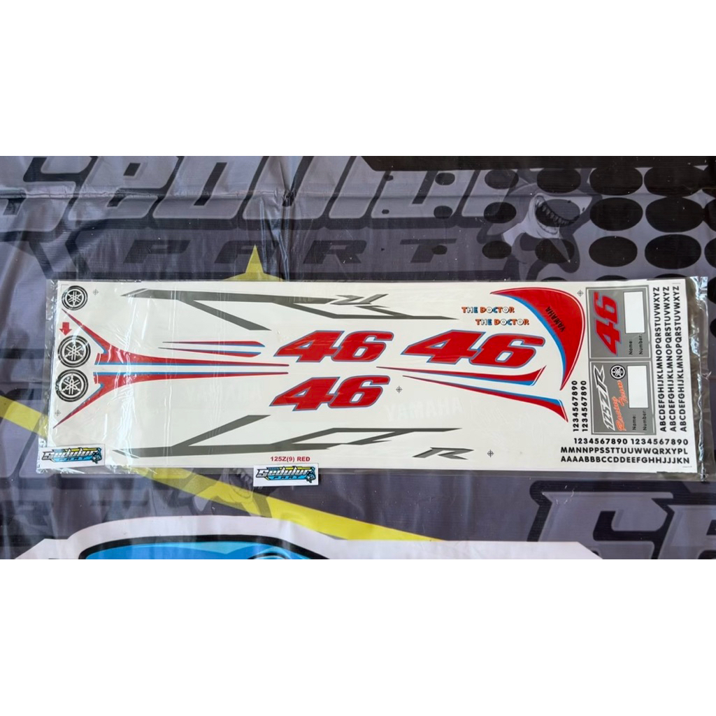 Striping Stiker Body Full Set Yamaha 125Z 125ZR Merah Movistar 46 Limited Edition Imp Malaysia