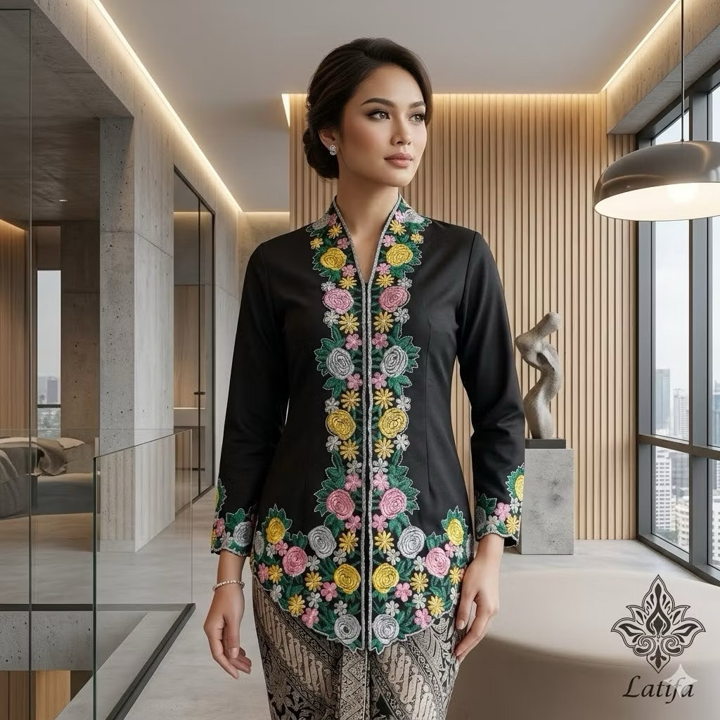 Kebaya Encim Bordir Warna / Kebaya Wisuda / Kebaya Encim Modern