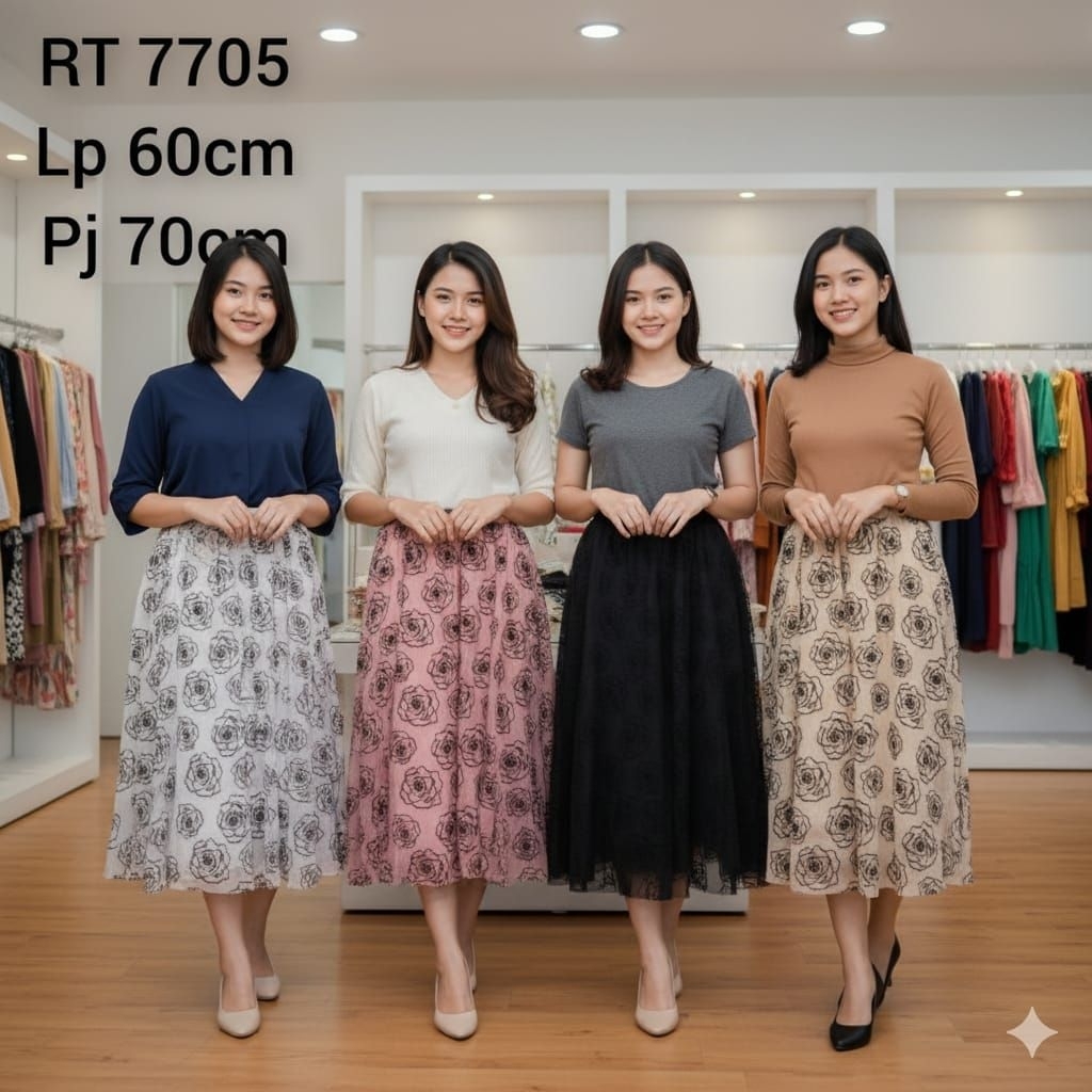 ROK TUTU / ROK TILE BORDIR MOTIF TERBARU