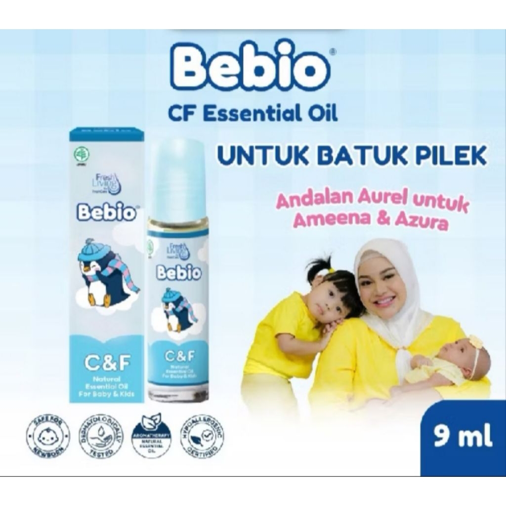 Bebio Cough & Flu Natural Essential Oil 9ml | Minyak Aroma Terapi Anak  Untuk  Batuk & Pilek