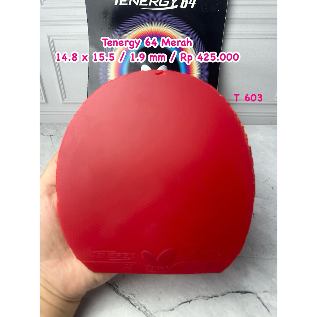 SECOND KARET BET BAT TENIS MEJA BUTTERFLY TENERGY 64 MERAH ORIGINAL MARKET JAPAN