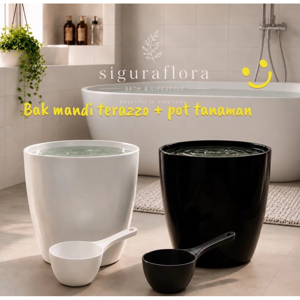 New bak mandi terazzo UK 60 pot lovenia tanaman dari bahan plastik