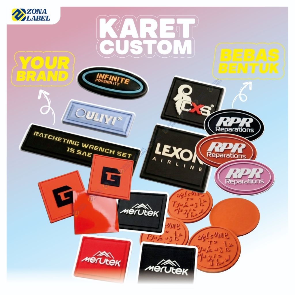 Label Karet Custom | Patch Label Karet | Patch Emblem Karet